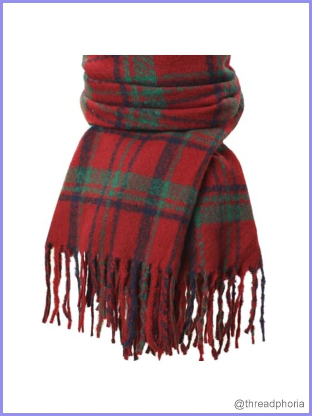 Cashmere Feel Plaid Oversized Fringe Scarf Blanket Shawl Pashmina Wrap